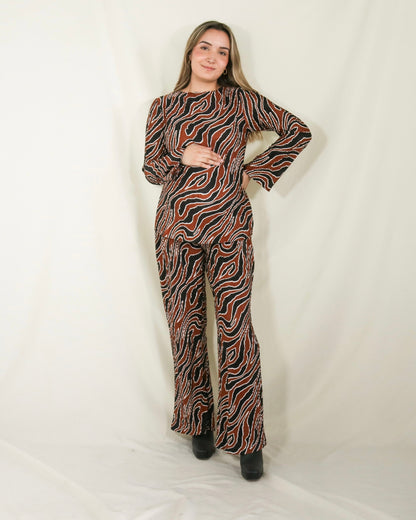 Conjunto de maternidad Mayte, rojo corrugado