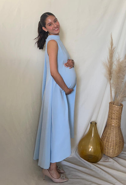 Vestido de maternidad Sonia, azul Madrid claro M
