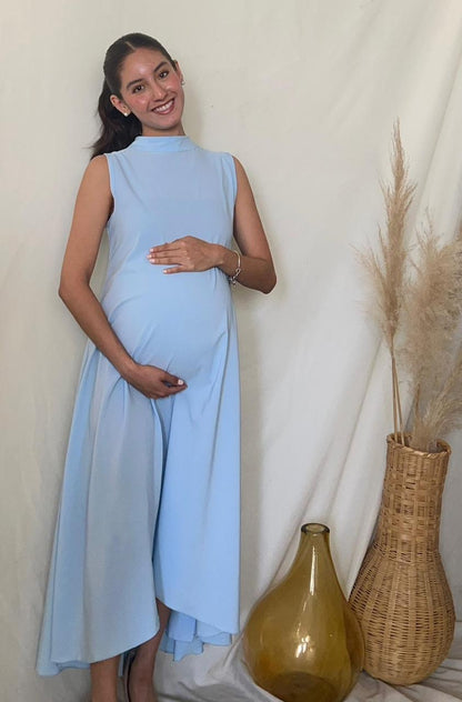 Vestido de maternidad Sonia, azul Madrid claro M