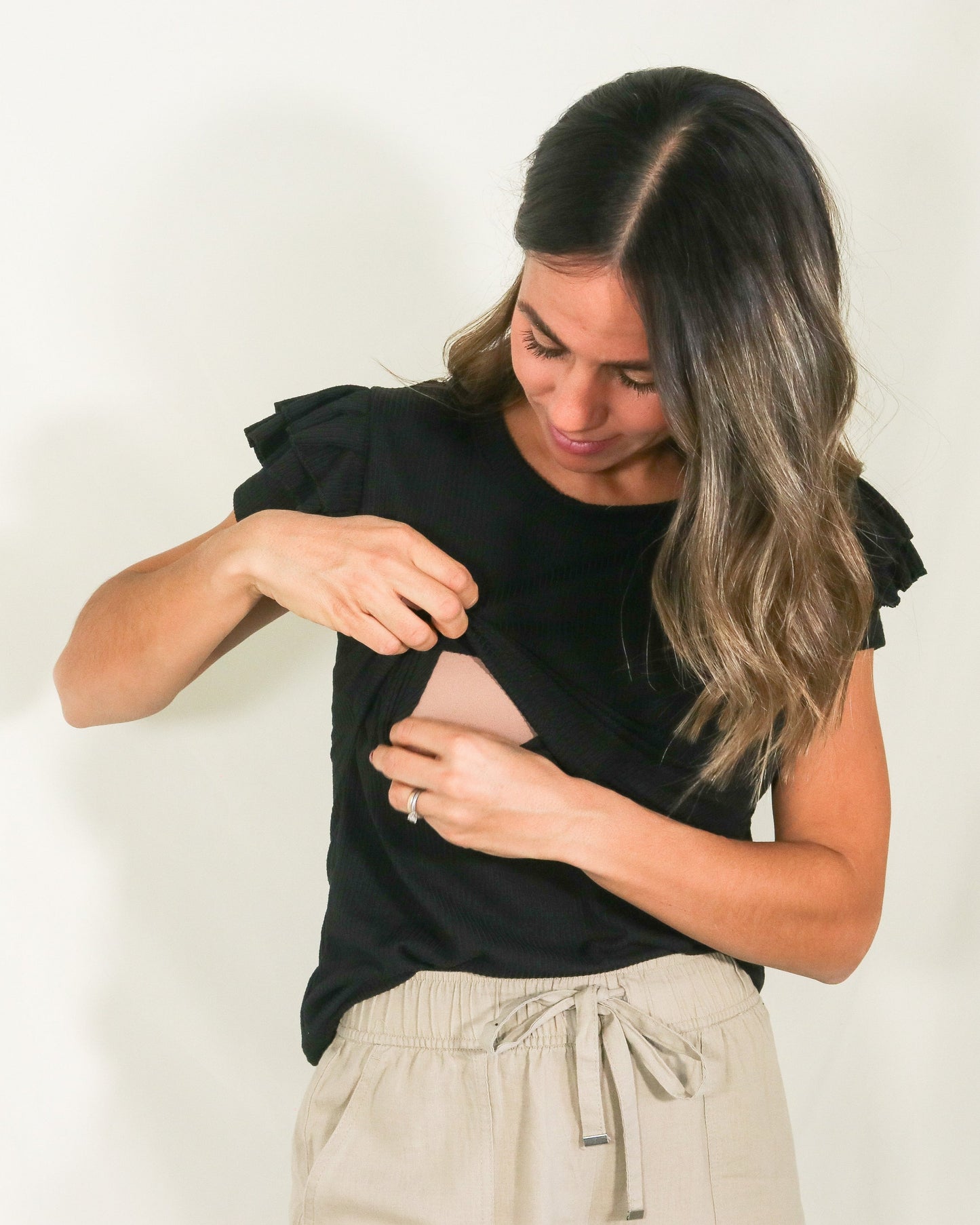 Blusa de lactancia Bere, negra CH