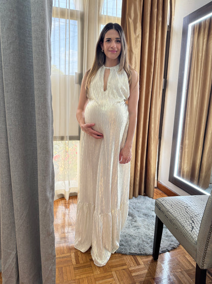 Vestido de maternidad Elisa, dorado corrugado CH