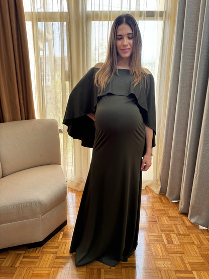 Vestido de maternidad Amparo, verde olivo xG