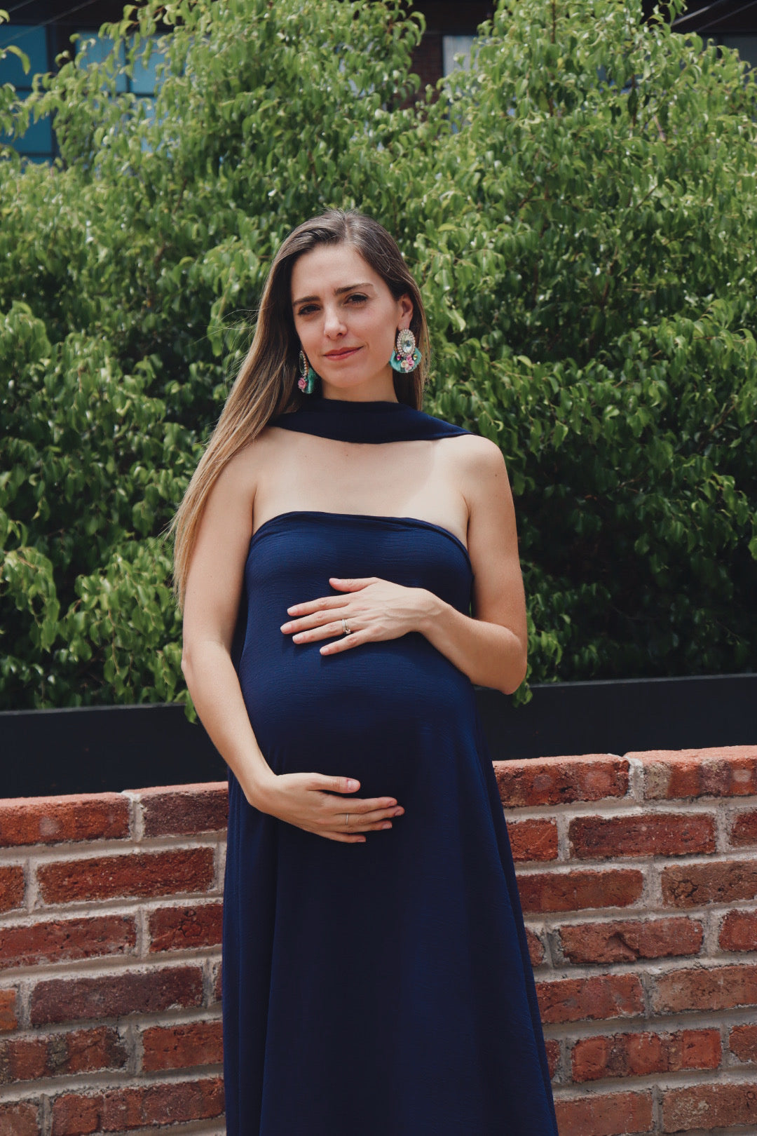 Vestido de Maternidad, Adela azul marino CH