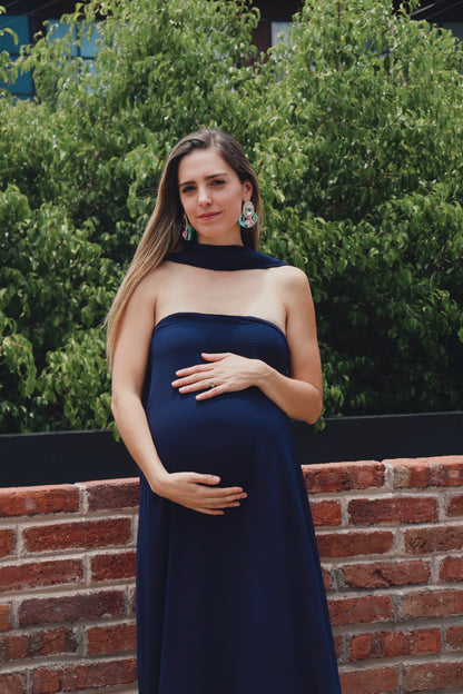 Vestido de Maternidad, Adela azul marino CH