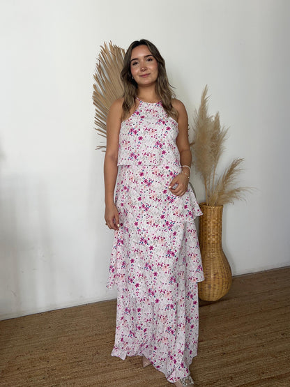 Vestido lactancia Emily florecitas fucsia