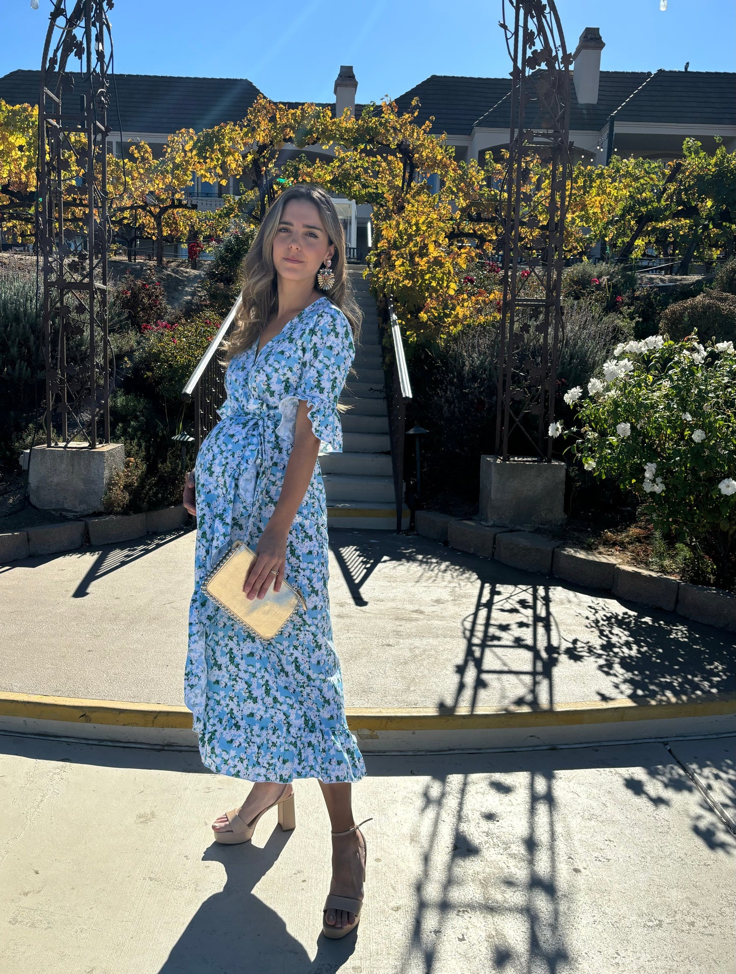 Vestido de maternidad, Úrsula florecitas azules CH, M