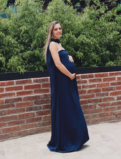 Vestido de Maternidad, Adela azul marino CH