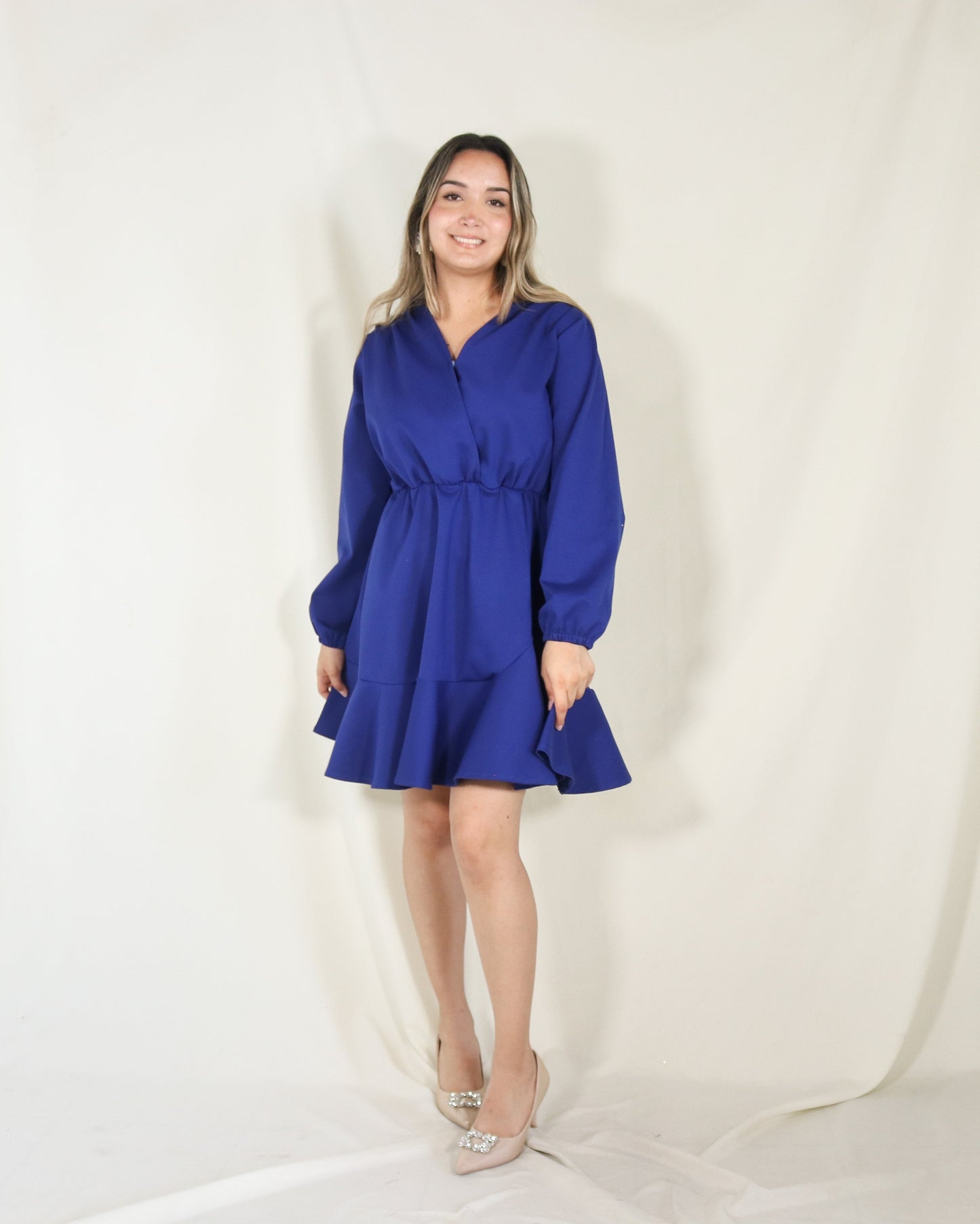 Vestido de lactancia y maternidad, Zara azul imperial Ponti roma G
