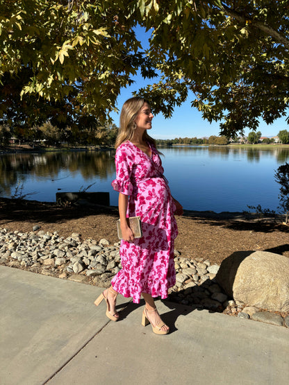 Vestido de maternidad Ursula, Rosa flores Rosas CH