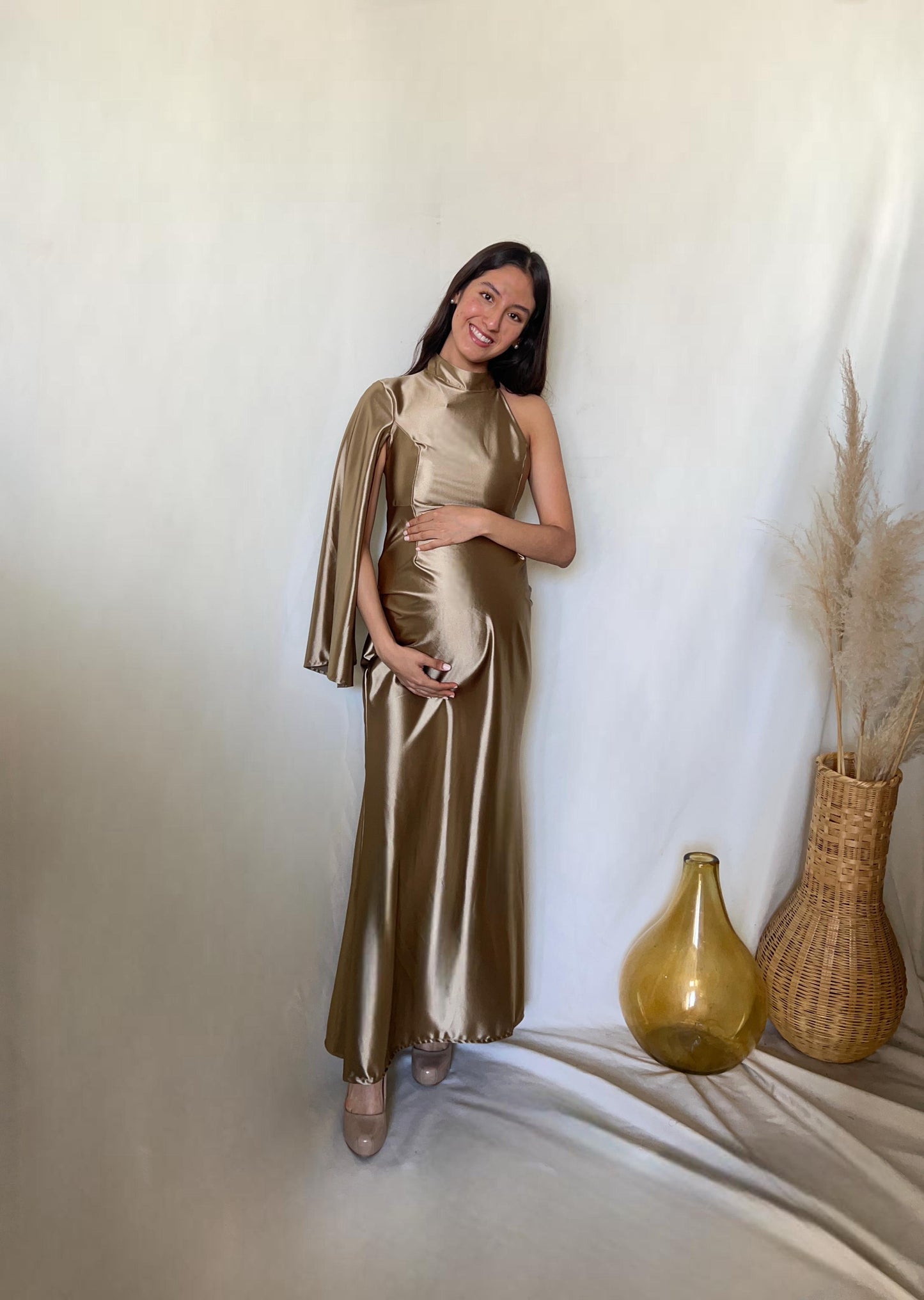 Vestido de maternidad Carola, dorado