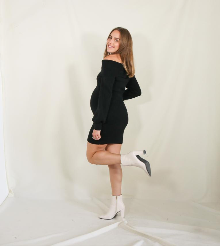 Vestido de maternidad corto negro CH