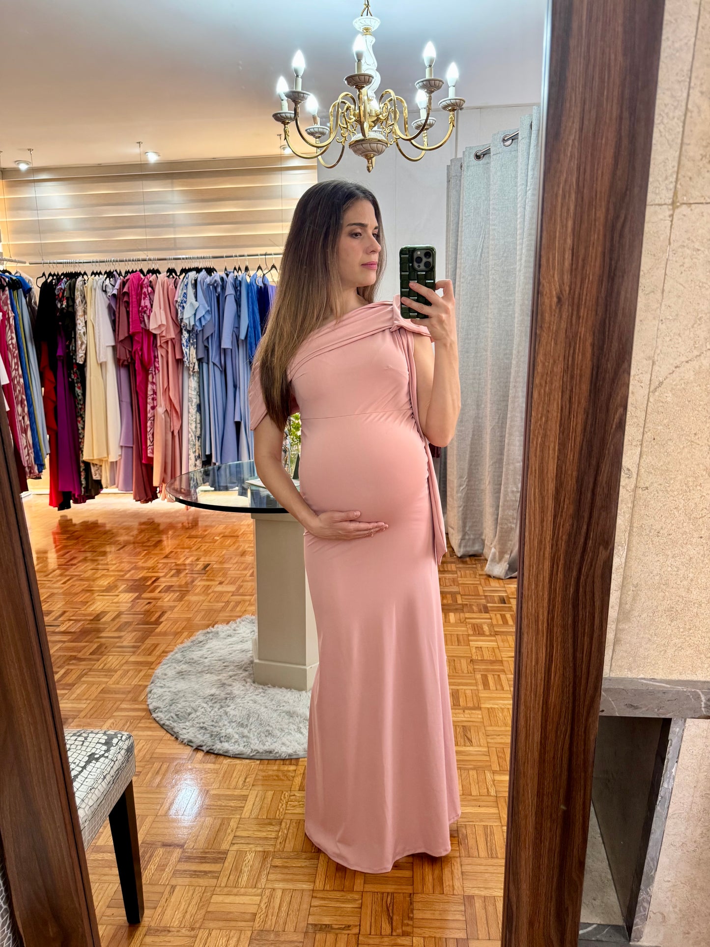 Vestido de maternidad Roberta, rosa neopreno M
