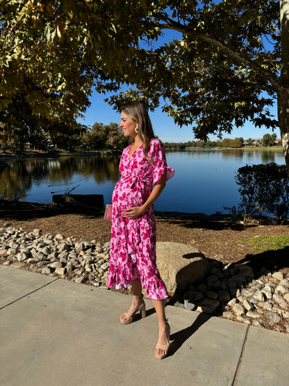 Vestido de maternidad Ursula, Rosa flores Rosas CH