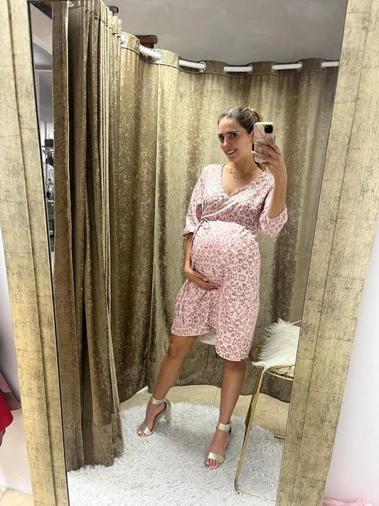 Vestido de Maternidad, Natalia leopardo rosa