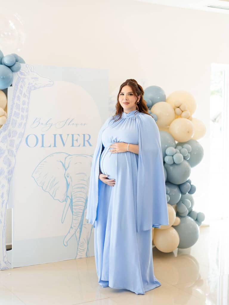 Vestido de maternidad Matilde, azul madrid