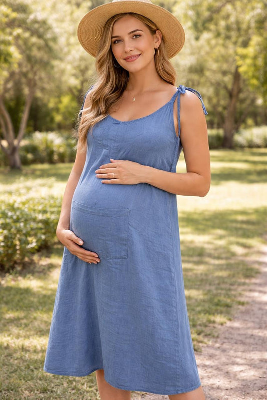 Vestido de maternidad mezclilla claro Unitalla