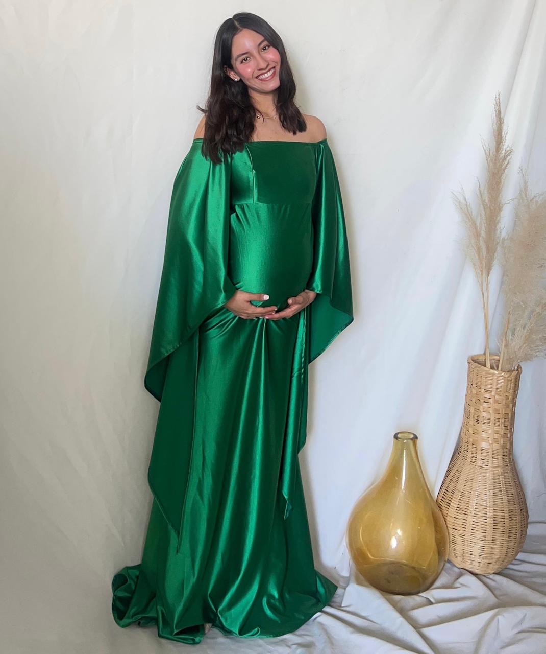 Vestido de maternidad Melissa, Verde Licra