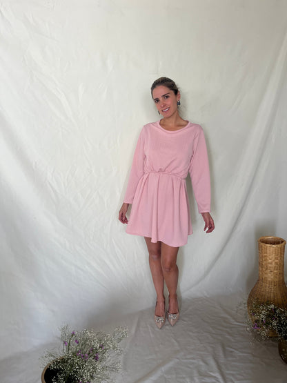 Vestido de lactancia y maternidad, Hanna rosa textura CH