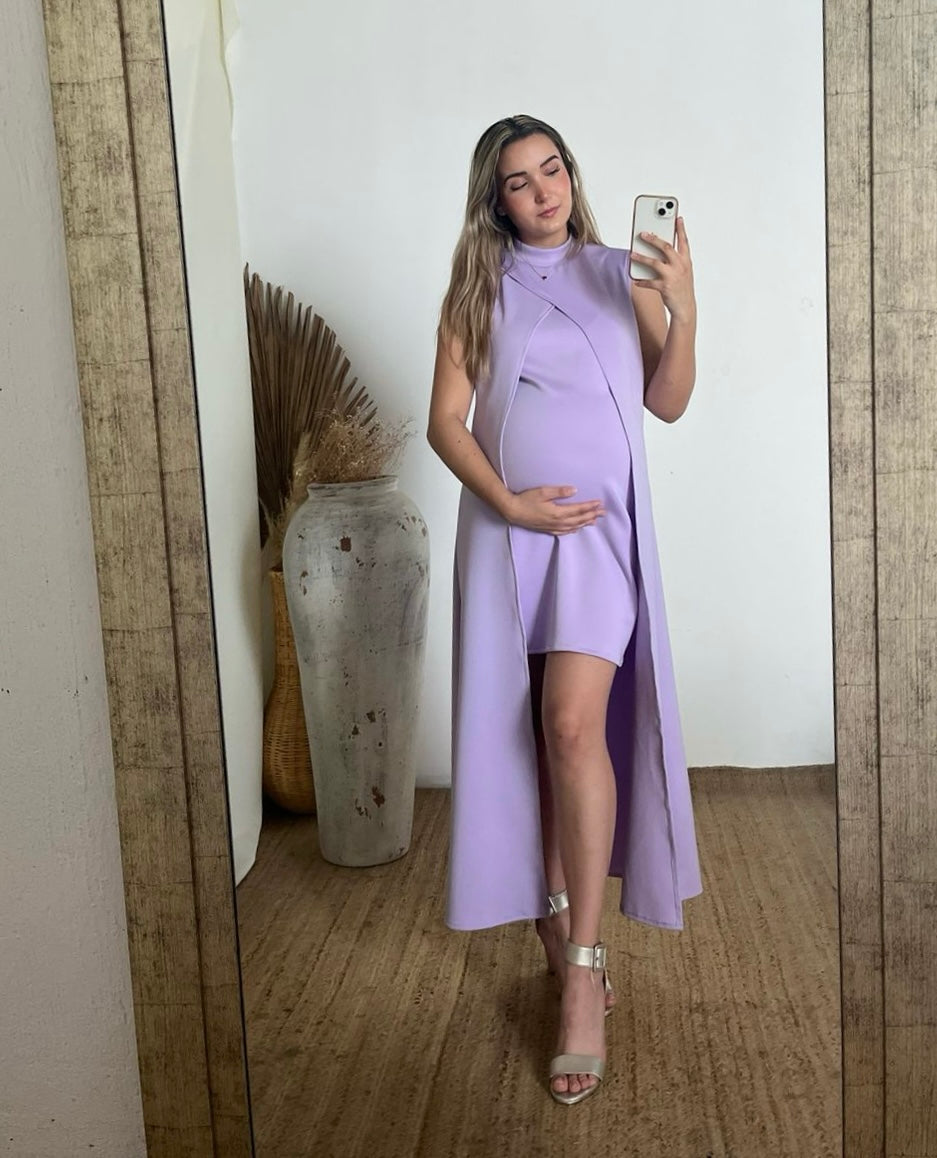 Vestido Elena lila de maternidad