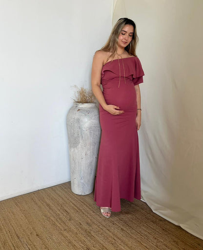 Vestido de maternidad Astrid, Rosa quemado M