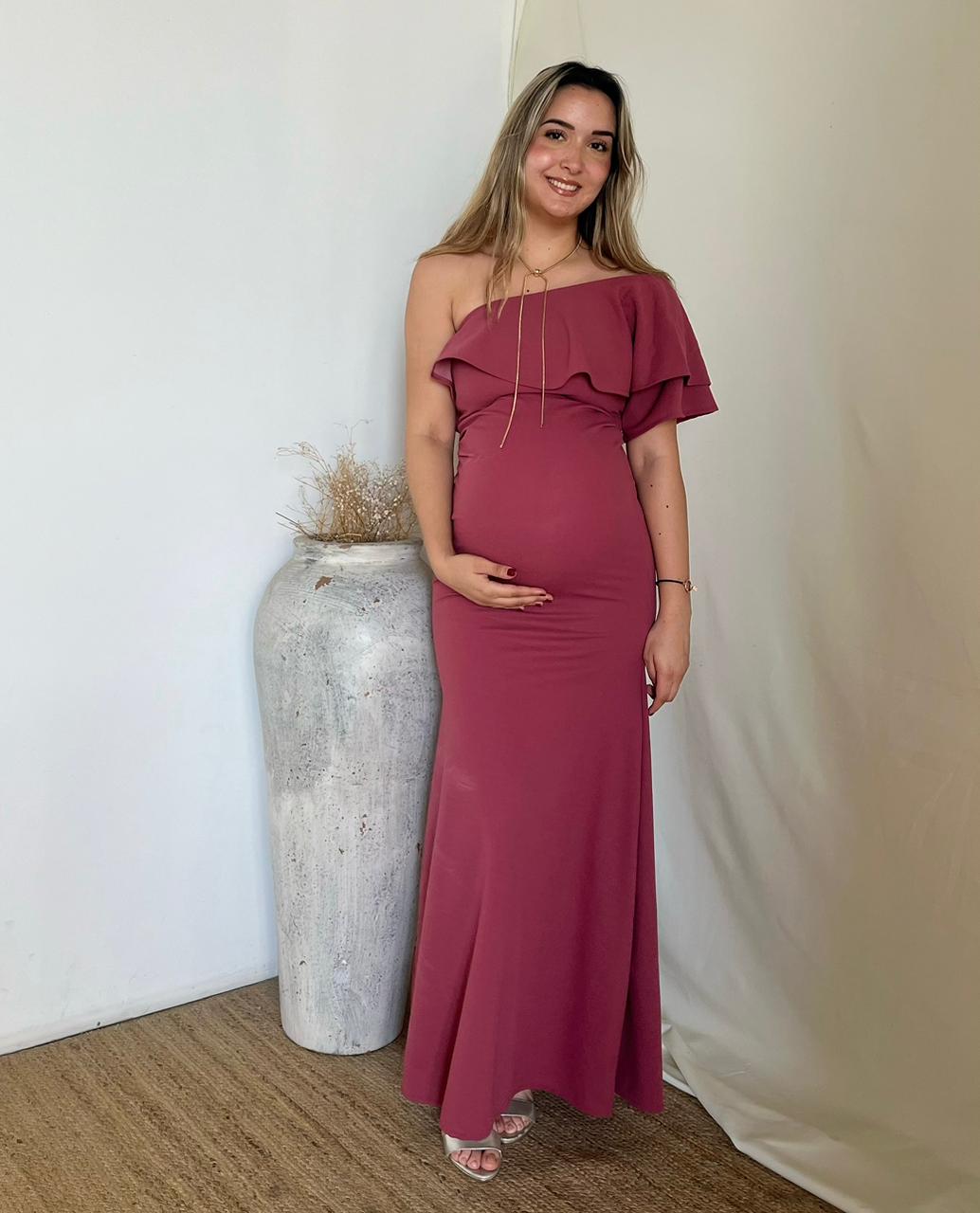Vestido de maternidad Astrid, Rosa quemado M