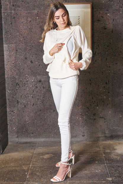 Suéter lactancia olanes ivory XG
