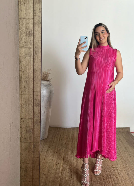 Vestido de maternidad Sonia, rosa rayas Ch a XG