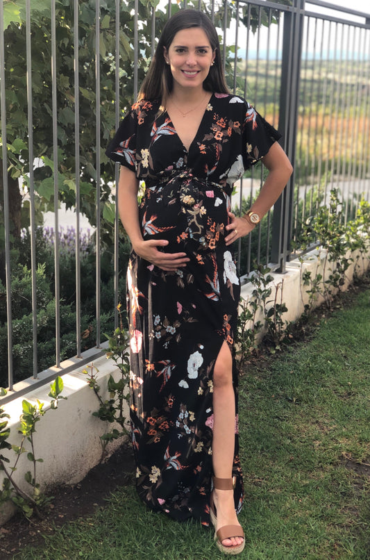 Vestido maternidad, Love negro pajaritos M y G