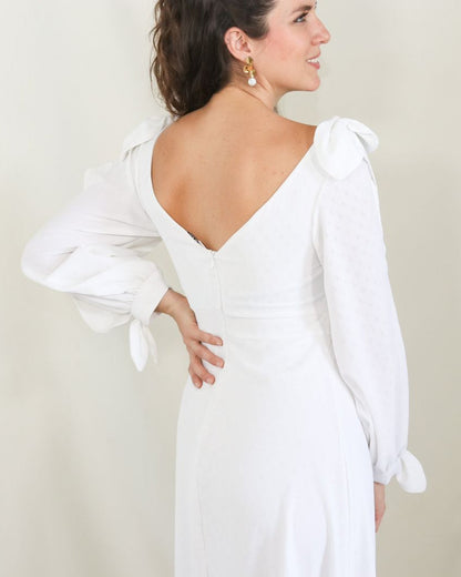 Vestido Nallely de lactancia blanco CH