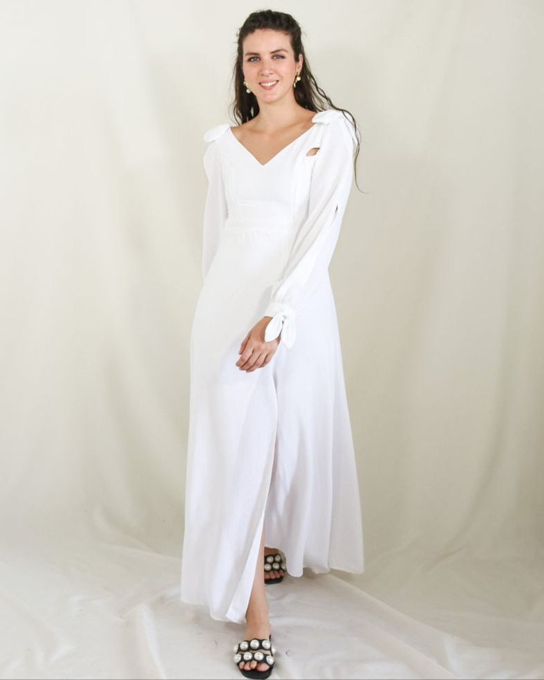 Vestido Nallely de lactancia blanco CH