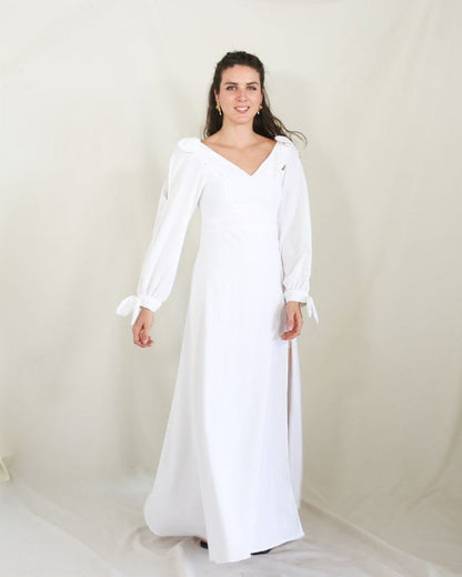Vestido Nallely de lactancia blanco CH