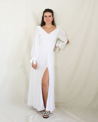 Vestido Nallely de lactancia blanco CH