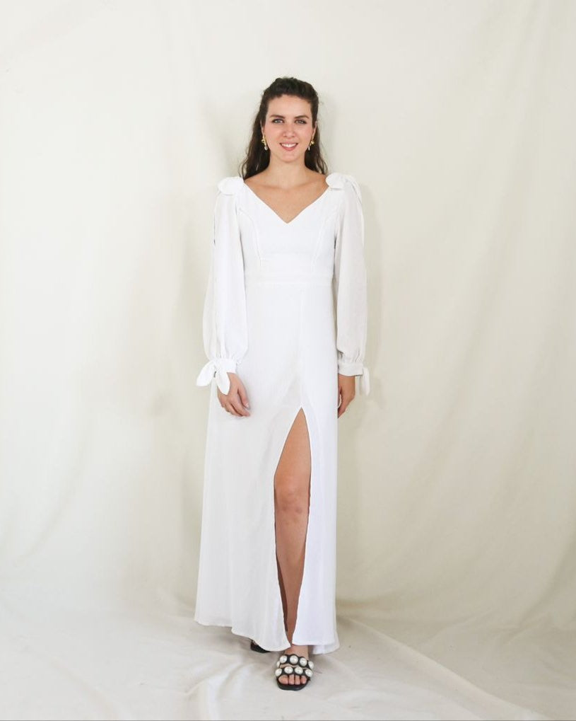 Vestido Nallely de lactancia blanco CH