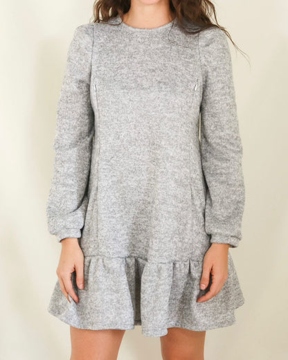 Vestido maternidad y lactancia, Lourdes gris caliente XG