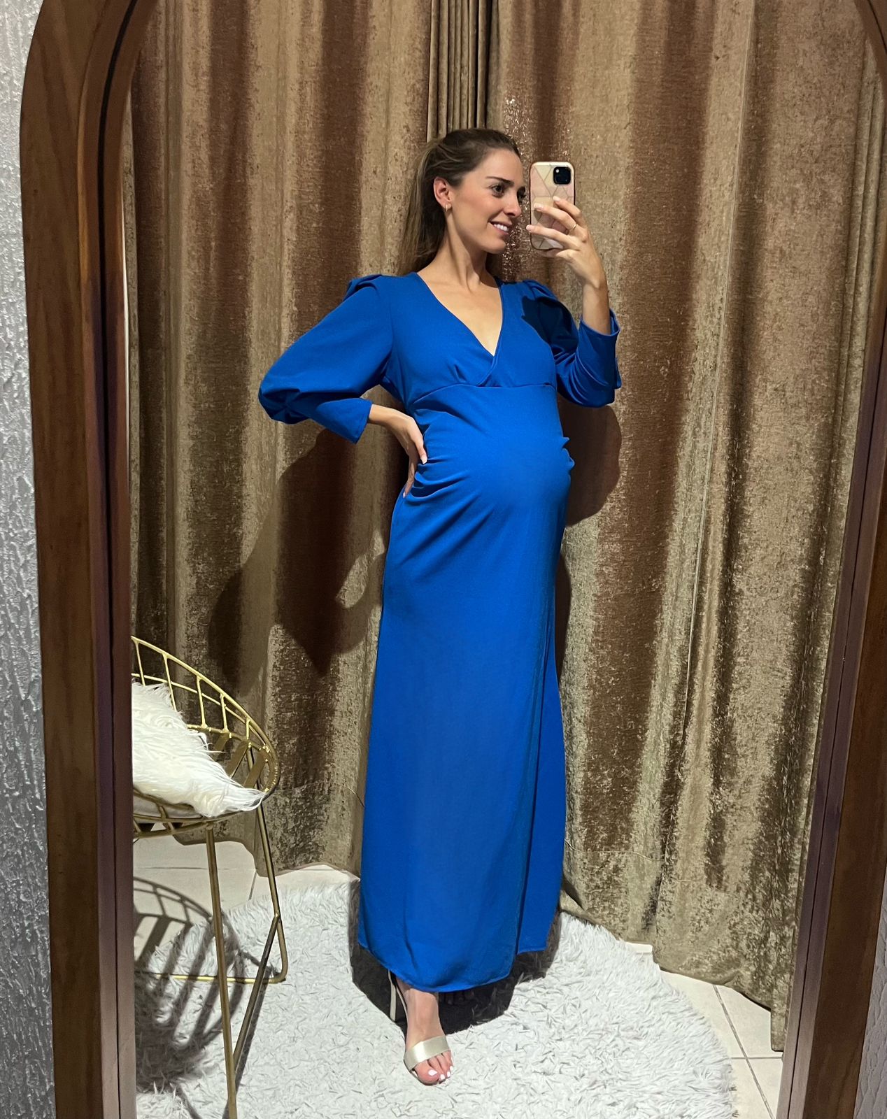 Vestido de maternidad azul vivo M