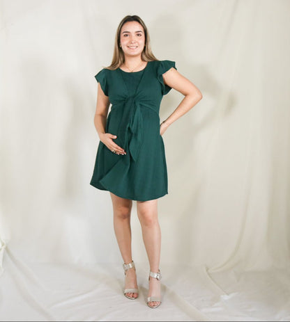 Vestido de maternidad y lactancia Romina verde CH-XG