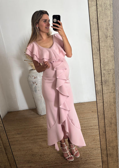 Vestido de maternidad, Simona rosa claro neopreno
