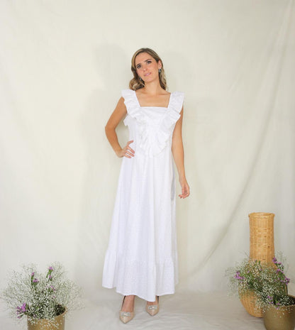 Vestido Osiris de maternidad y lactancia blanco encaje