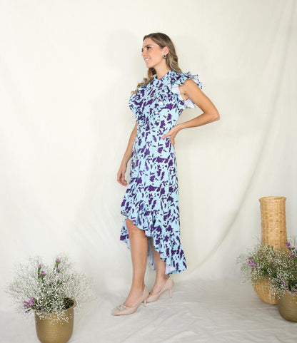 Vestido de lactancia, Miren aqua flores moradas M
