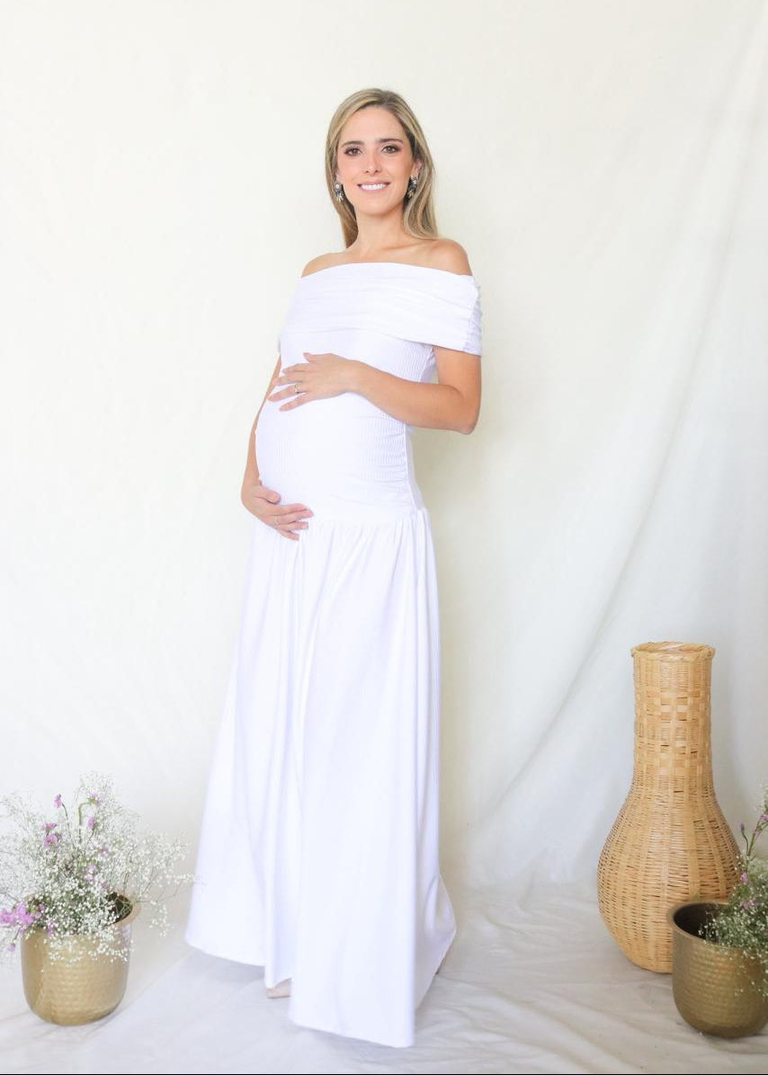 Vestido de maternidad blanco, Adeline