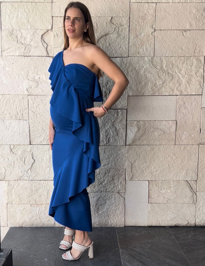 Vestido de maternidad, Marissa azul imperial algodón CH