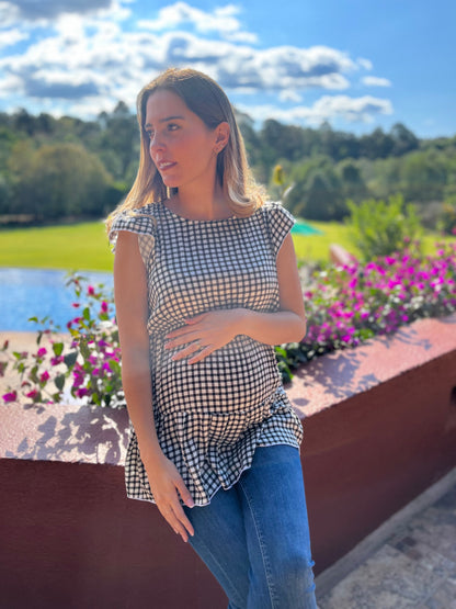 Blusa de maternidad, Anna cuadros olanes
