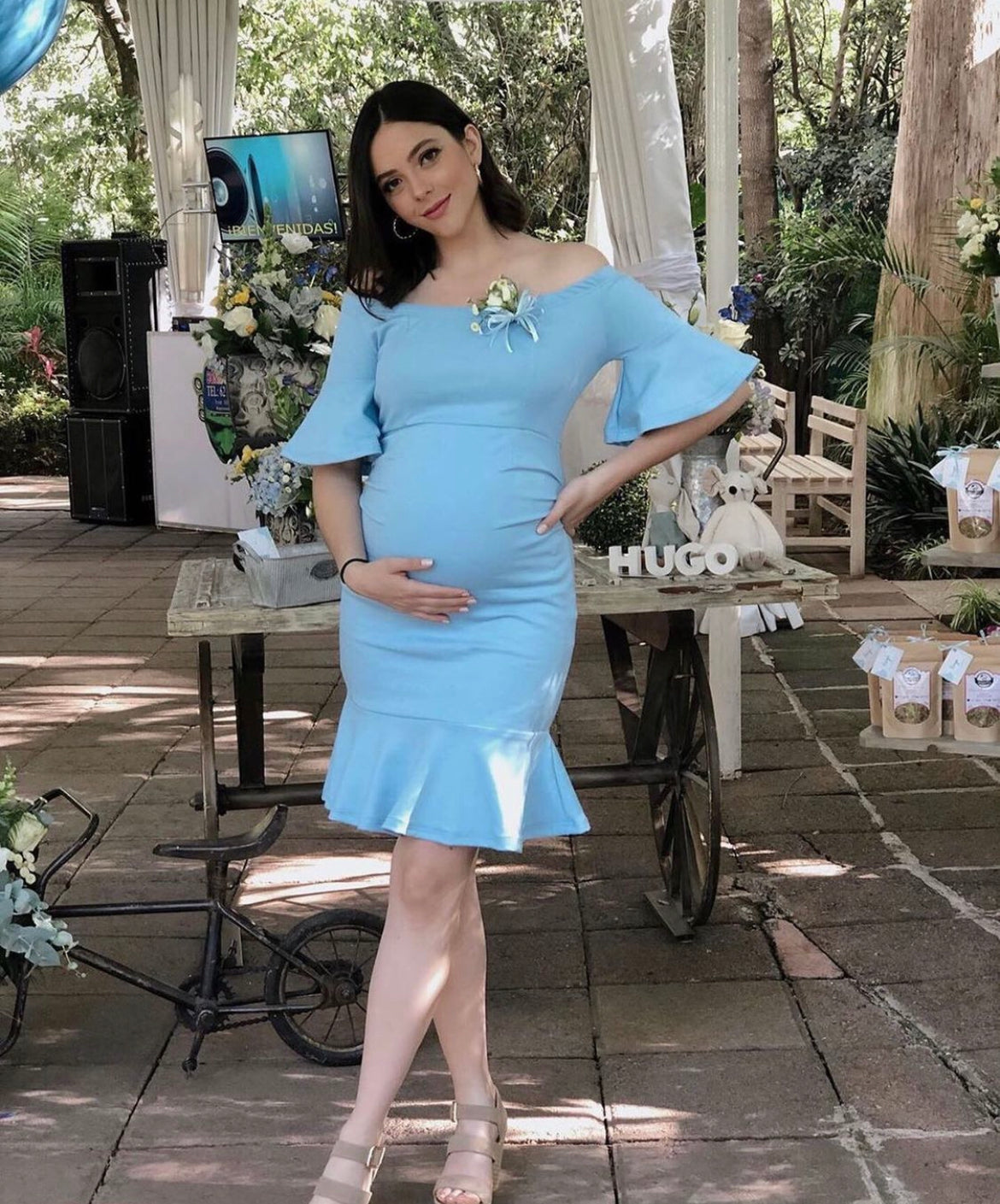 Vestido de maternidad, Ximena Azul Cielo CH