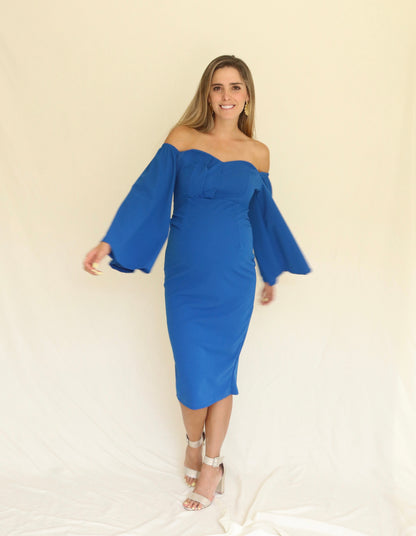 Vestido maternidad Joanna, azul imperial