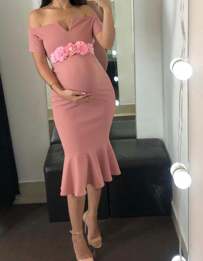 Vestido de maternidad, Itzel Rosa fuerte CH