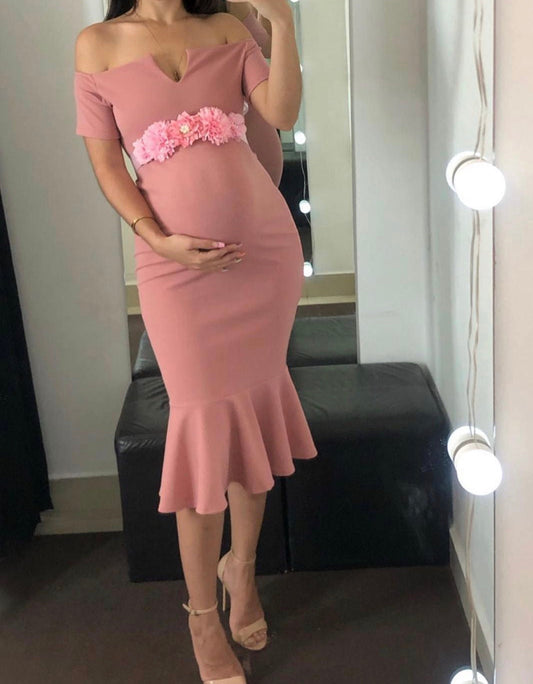 Vestido de maternidad, Itzel Rosa fuerte CH