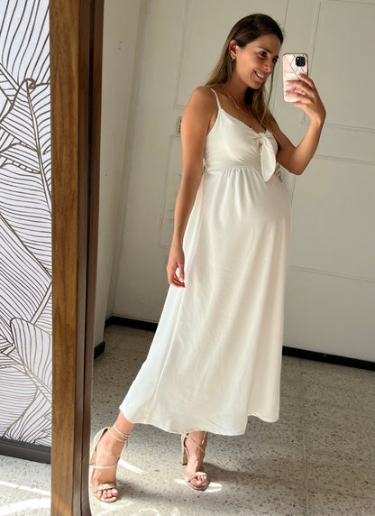Vestido Manuela de maternidad y lactancia, largo ivory