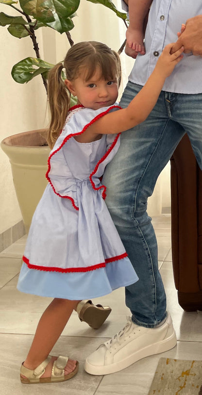 Match familia rayas azules (camisa niño 2 a 3 años)